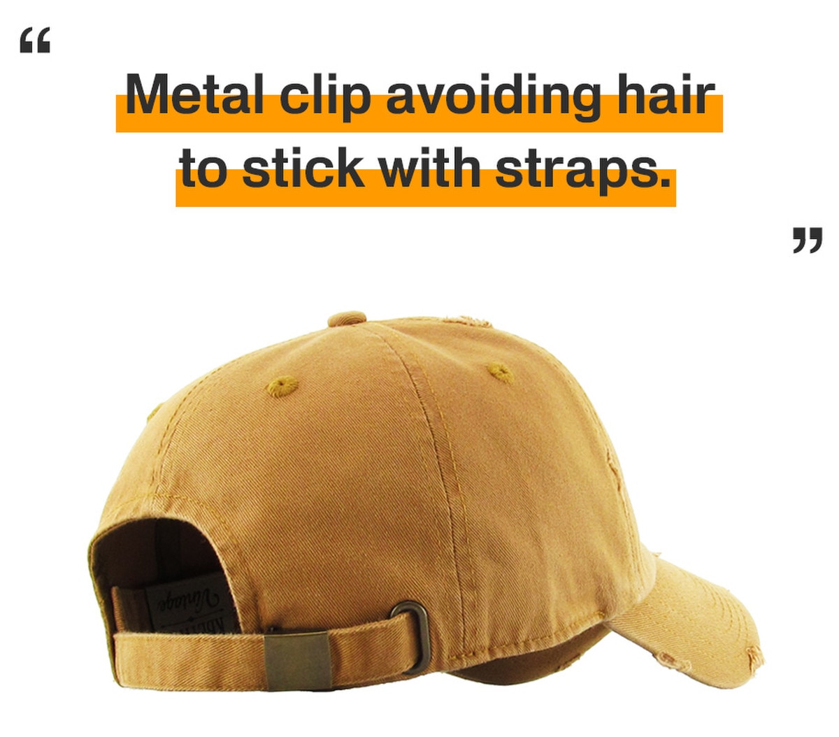 Timber Distressed Vintage Baseball Cap Back Side View